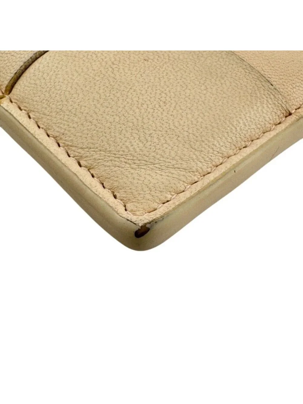 Bottega Veneta Maxi Intrecciato Leather Coin Purse Beige